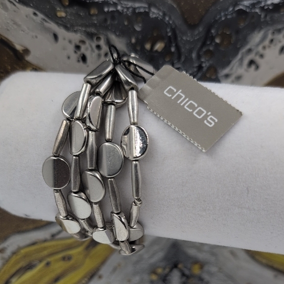 Chico's Metallic Gray Bracelet Stack Set - Picture 3 of 7